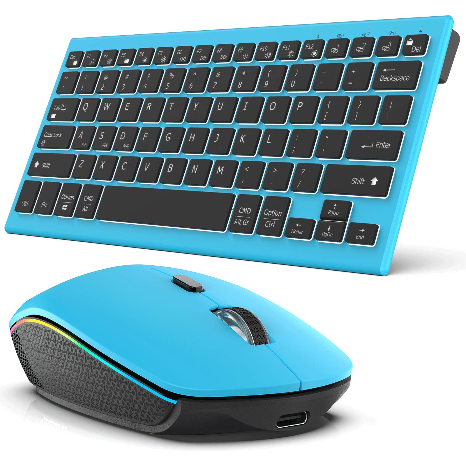 Picture of Ultra-thin backlit wireless keyboard and mouse 2.4g Rechargeable Bluetooth keyboard and mouse office set cross-border ebay Amazon