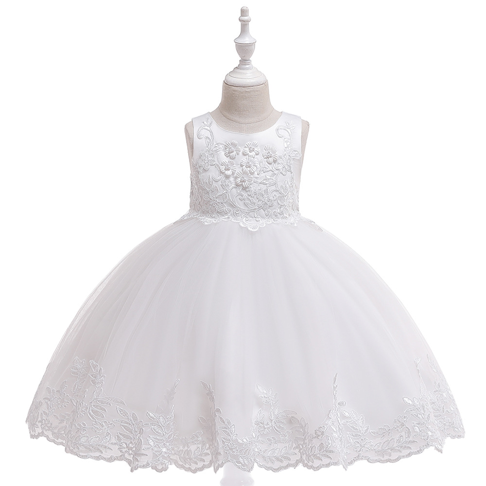 Picture of 2025 Amazon European and American Embroidered Flower Girl Wedding Dress Princess Dress Puffy Dress Catwalk Performance Big Children's Dress