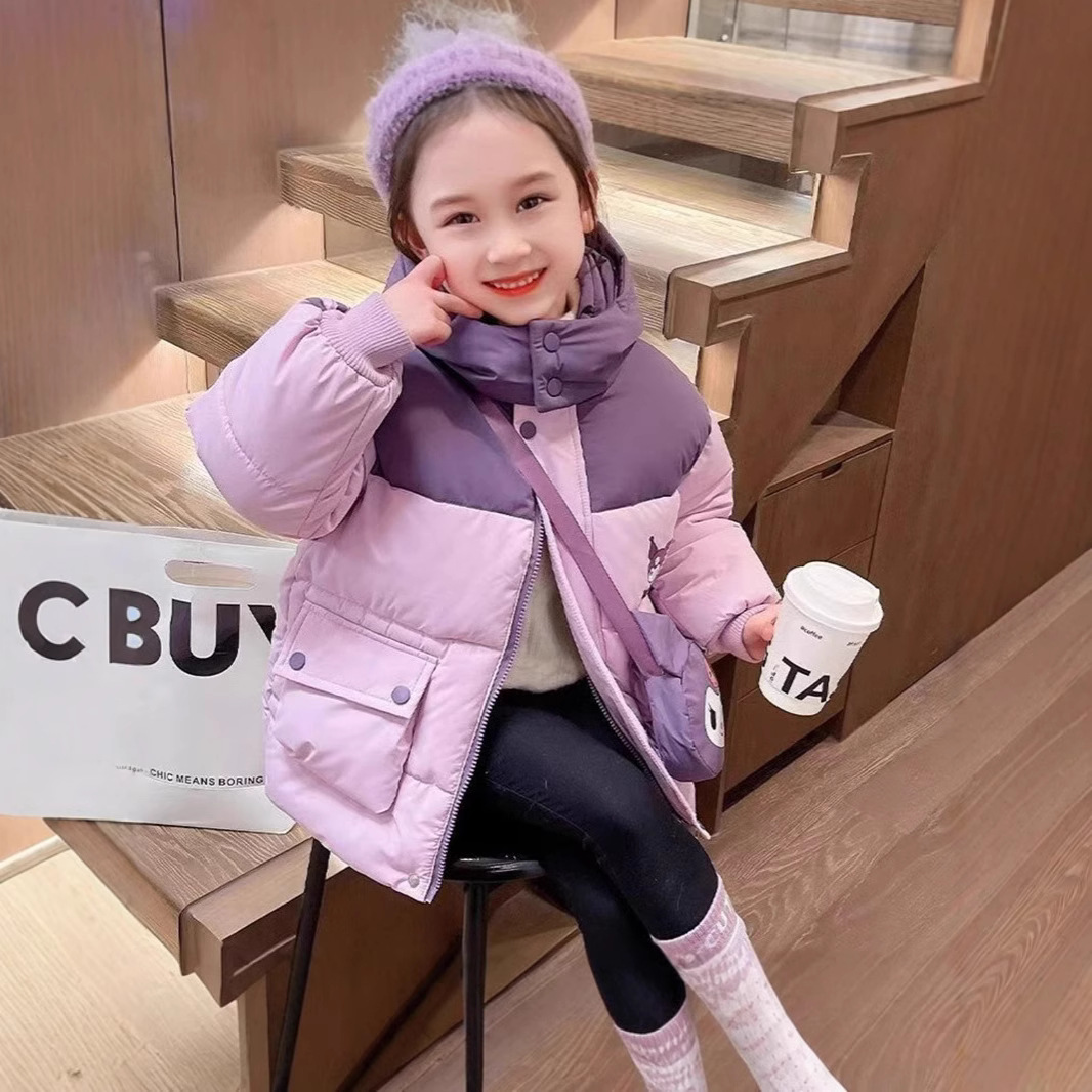 Picture of Baby Girl's Kulomi Foreign Style Coat Autumn and Winter New Style Girl's fleece-lined Thickened Cotton-padded Coat Warm Hooded Cotton-padded Coat Trendy