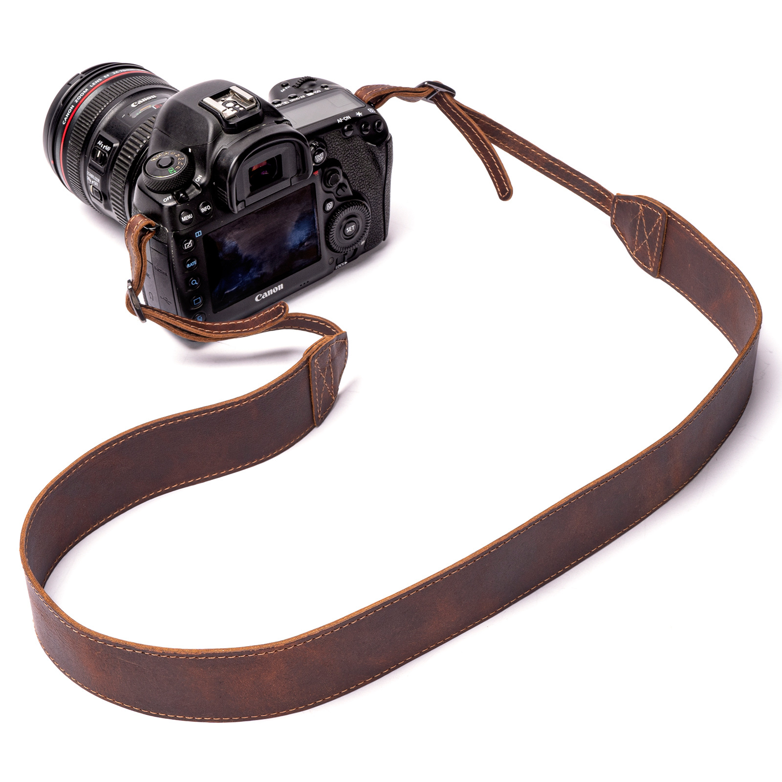 Picture of Marant First-Layer Cowhide Camera Accessories Single Shoulder Strap Retro Crazy Horse Leather Diagonal Strap Genuine Leather Camera Shoulder Strap