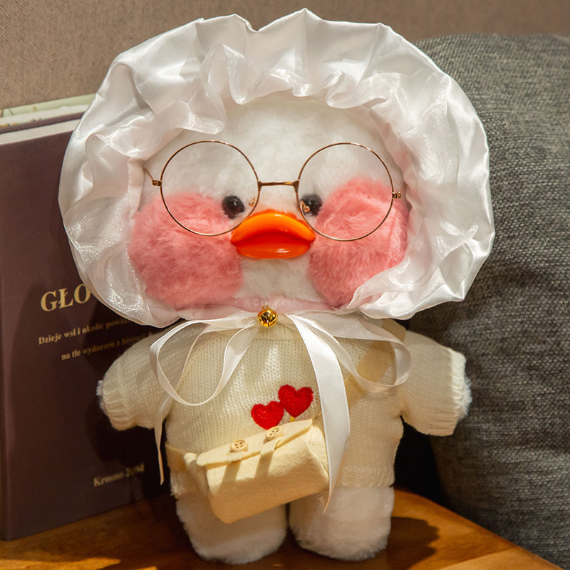 Picture of White ins Cyber Celebrity Hyaluronic Acid Duck Little Yellow Duck Plush Toy Hand Warming Pillow Doll Birthday Gift