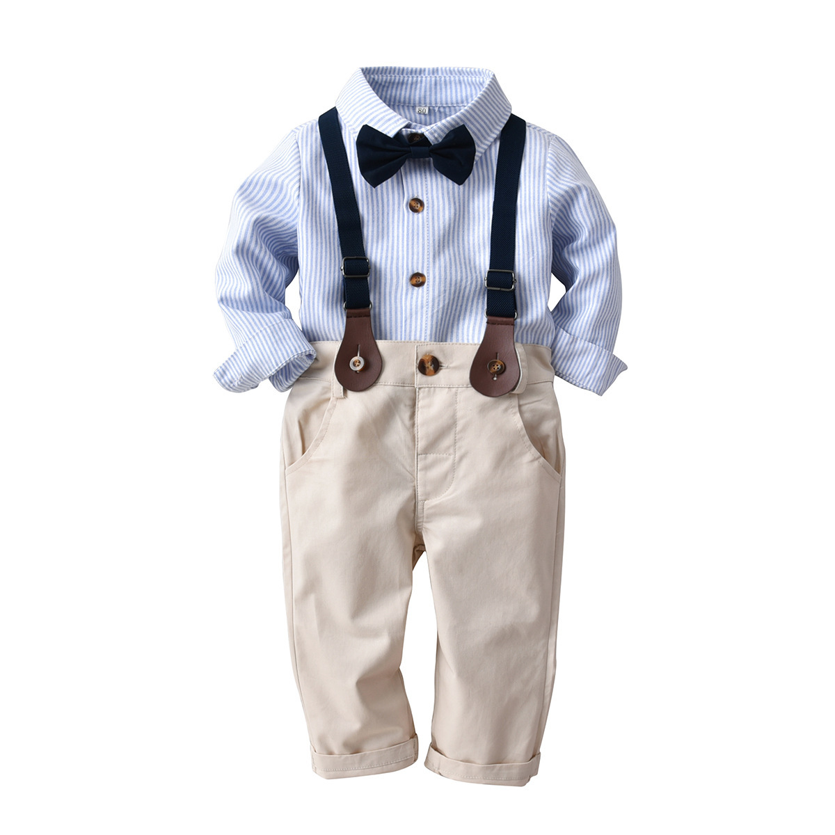 Picture of Boy's Baby Baby's Gentleman Suit Bow Tie Shirt Long Sleeve Trousers European and American Spring and Autumn Outfit