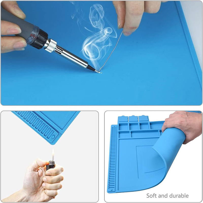 Picture of S160 computer mobile phone repair workbench heat insulation pad high temperature resistant silicone pad with magnetic hot air gun welding table