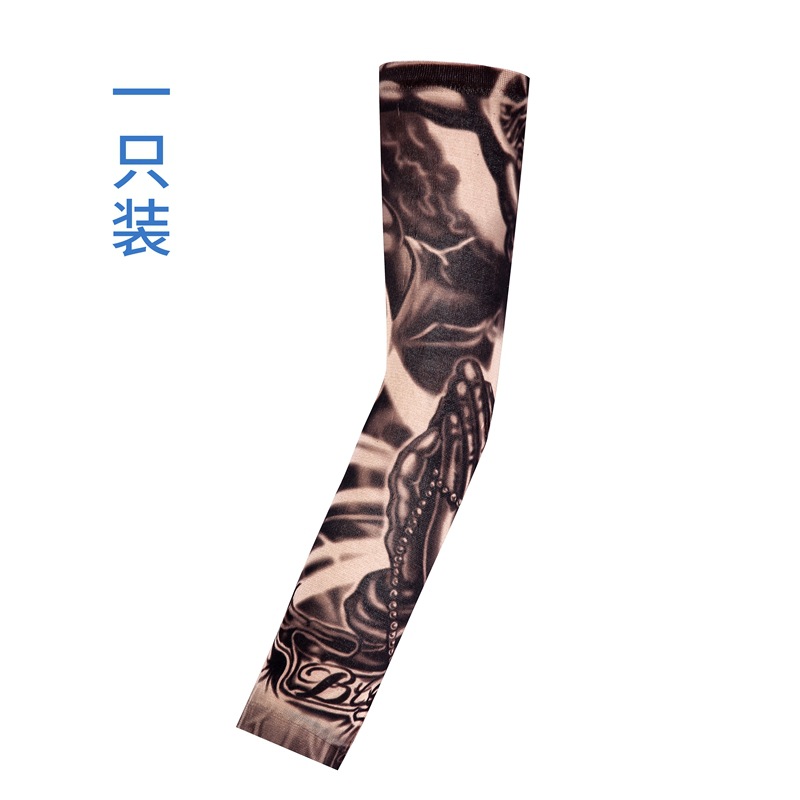 Picture of Outdoor Sleeve Tattoo Sleeve Seamless Men's and Women's Flower Arm Riding Sunscreen Sleeve Tattoo Arm Gifts