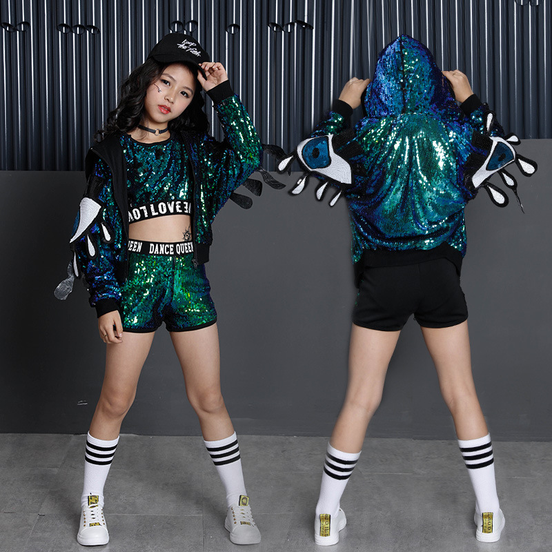 Picture of New Children's Jazz Dance Costume Girls Sequin Street Dance Korean Children's Hip Hop Fantasy New Year's Day Performance Costume