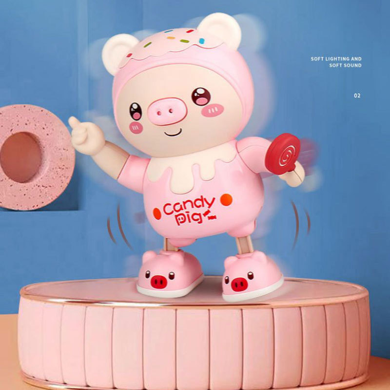 Picture of Electric dancing duckling with sound can move rabbit light walking singing panda dancing robot children's toys