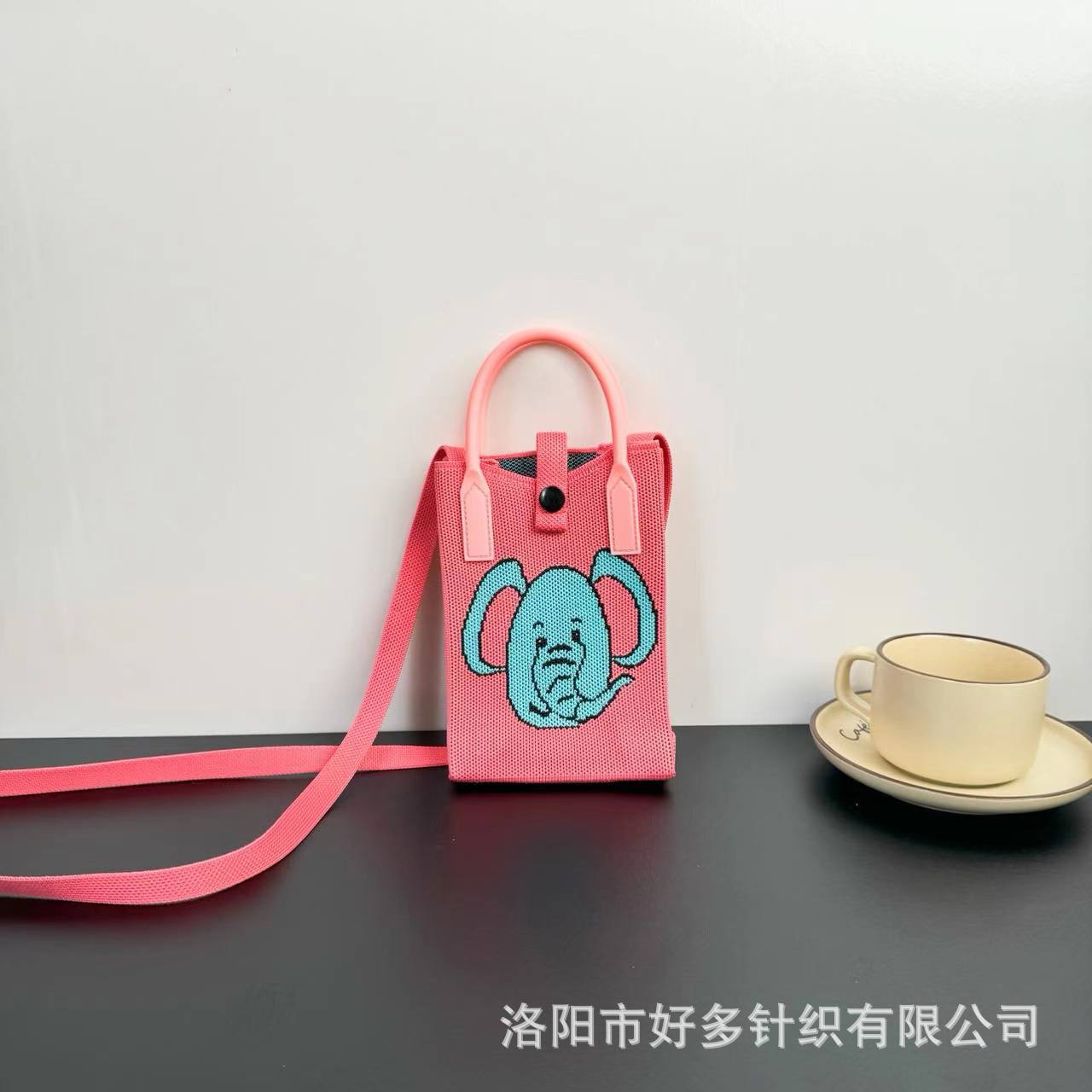 Picture of Advanced Sense Ins Mobile Phone Bag New Cartoon Knitted Bag Dopamine Niche All-match Crossbody Shoulder Bag Handbag