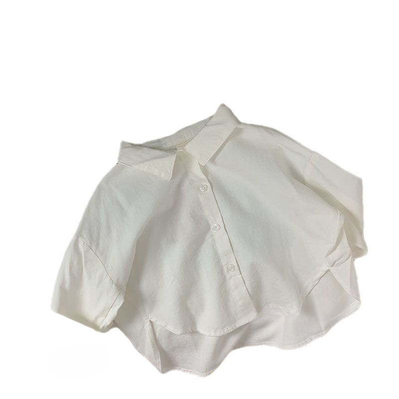 Picture of Mori Style Korean Style ~ Children's Shirt Cotton Linen Spring and Autumn Boys' and Girls' Shirt Western Style Loose Baby Jacket Children's Clothing
