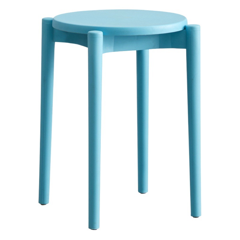 Plastic round stool home living room stackable stool modern simple color dining table and chair adult cooked plastic bench
