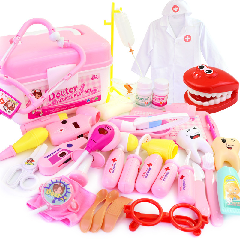 Children's Doctor Toy Set Medical Tools Stethoscope Children's Play House Storage Box Girls Boys Injection