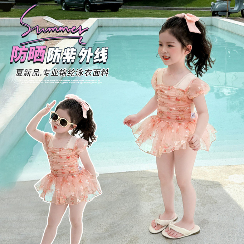 Picture of Girls' Swimsuits for Small and Medium-Sized Children 2025 Summer New Style Kidsren's Cute Swimsuits Princess Skirt Fairy Style Girls' One-Piece Swimsuits