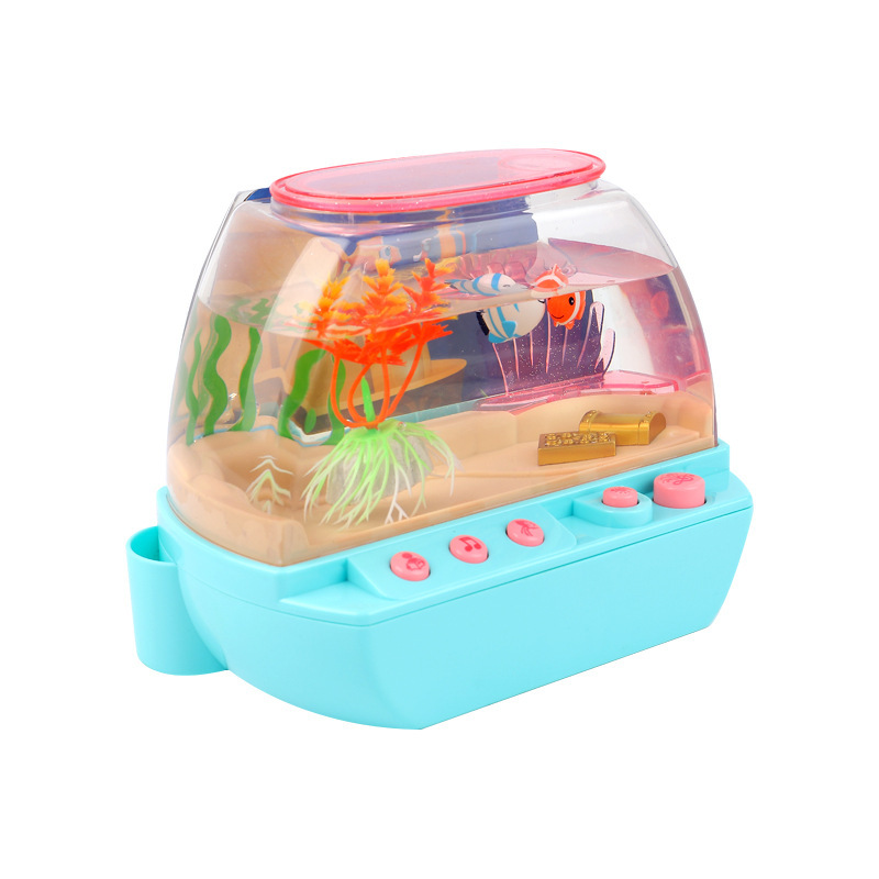 Picture of Happy Aquarium Desktop Fish Tank Ornaments Electric Light Music Children's Educational Early Education Story Play Toys