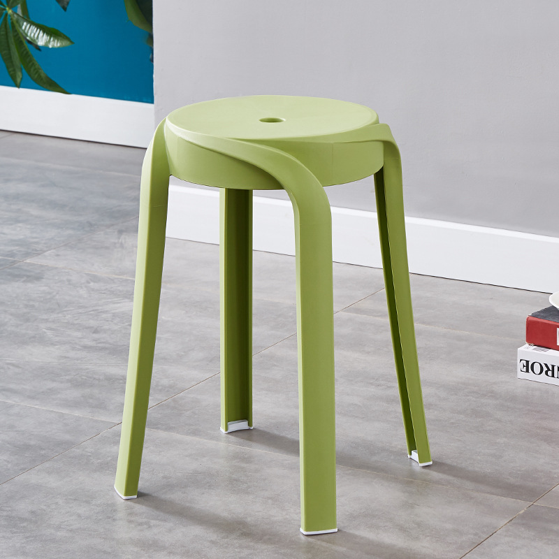Picture of Modern Dining Table Plastic Round Stool Household Solid Bathroom Stool Living Room Casual High Stool Adult Negotiation Windmill Stool