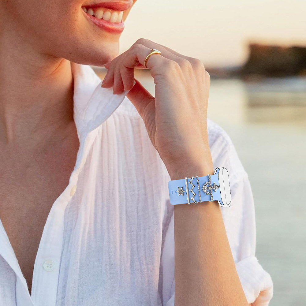 Picture of Applies to Apple Watch Watch Universal Silicone Strap with Diamond Arrow Decoration
