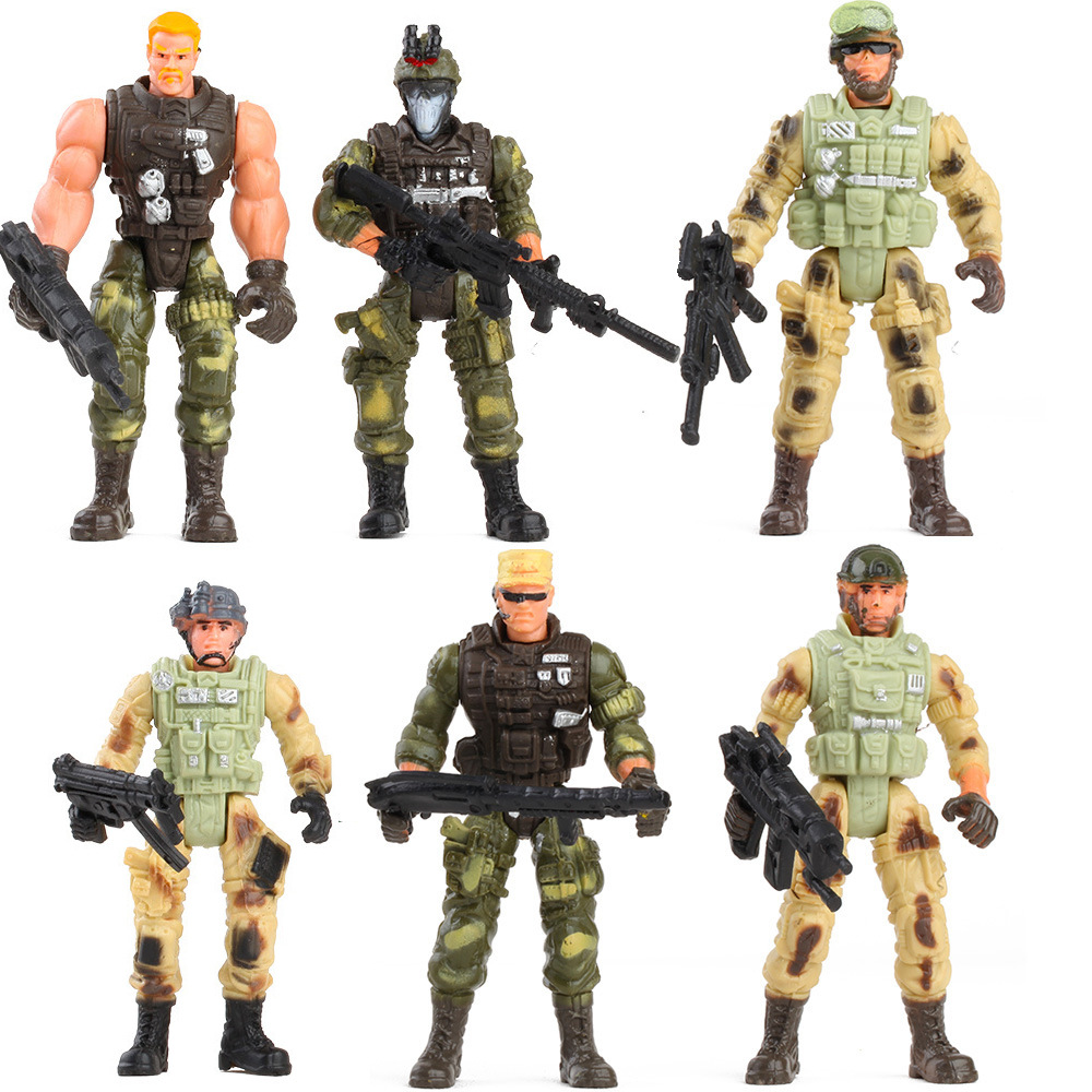 Picture of Military Soldier 6 Police Soldier Model with Joint Movable Modern Soldier with Weapon CS Counter-Terrorism Elite