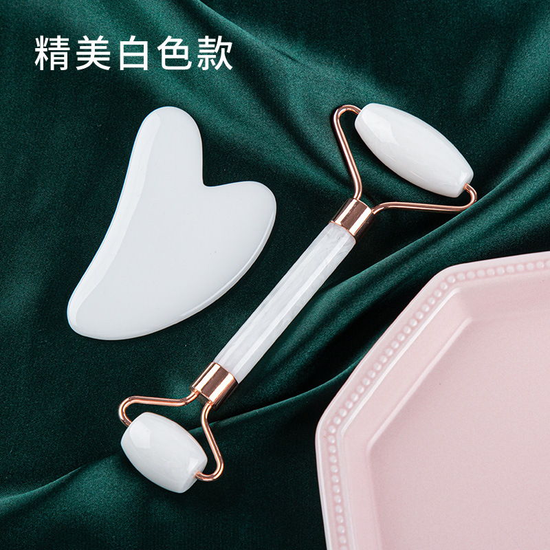 Picture of Cross-Border Rose Quartz Double-Headed Roller Facial Massager Non-Jade Facial Lifting Beauty Scraping Board Eye Pulling Stick