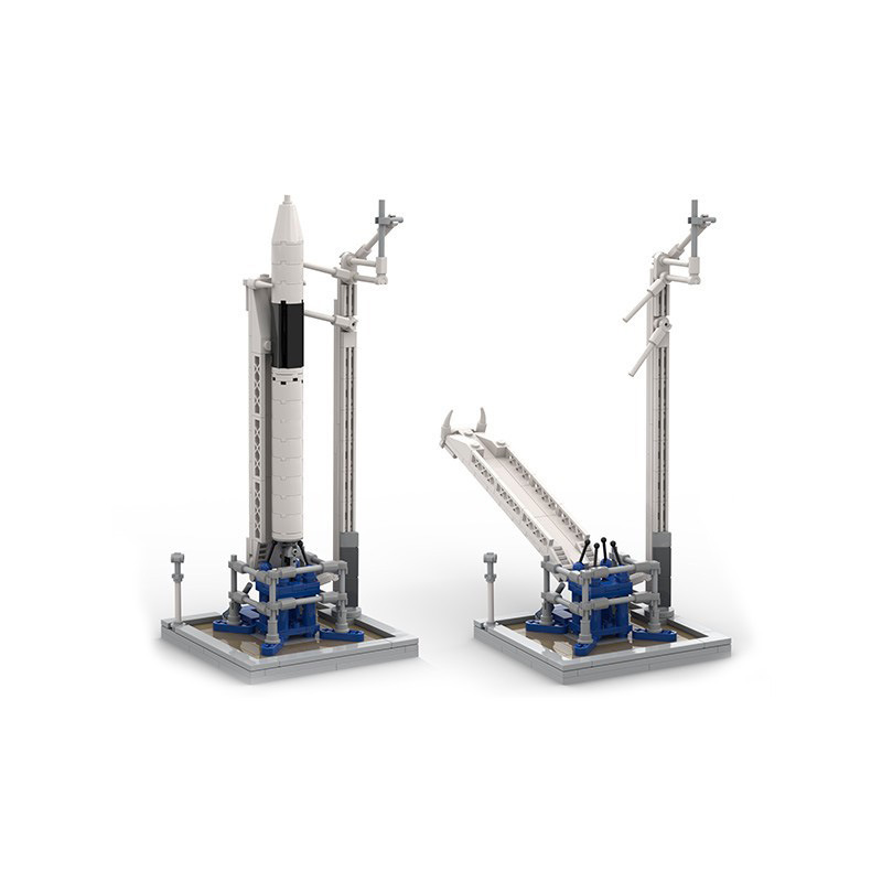 Picture of MOC Chinese-made assembled toy Falcon No. 1 launch vehicle SpaceX building blocks compatible with Lego model