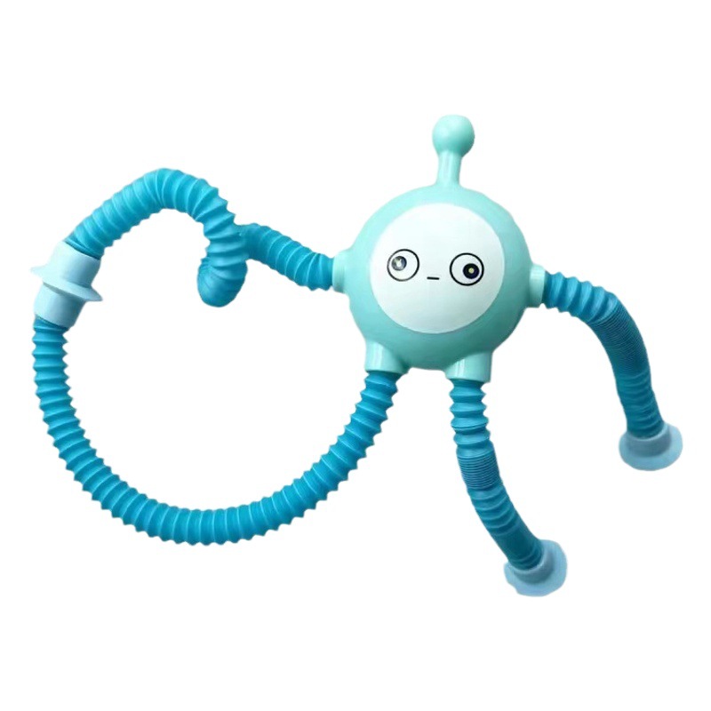 Cross-border Varied Shape Luminous Stretch Tube Egg Boy Puzzle Novelty Decompression Toy Cartoon Suction Cup Telescopic Tube Egg