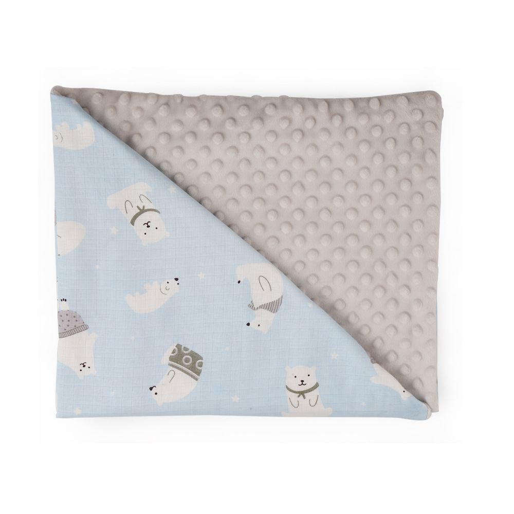 Picture of Yinxiuli 4-layer thickened gauze breathable stroller baby blanket children's pacifying peas blanket cartoon blanket cross-border