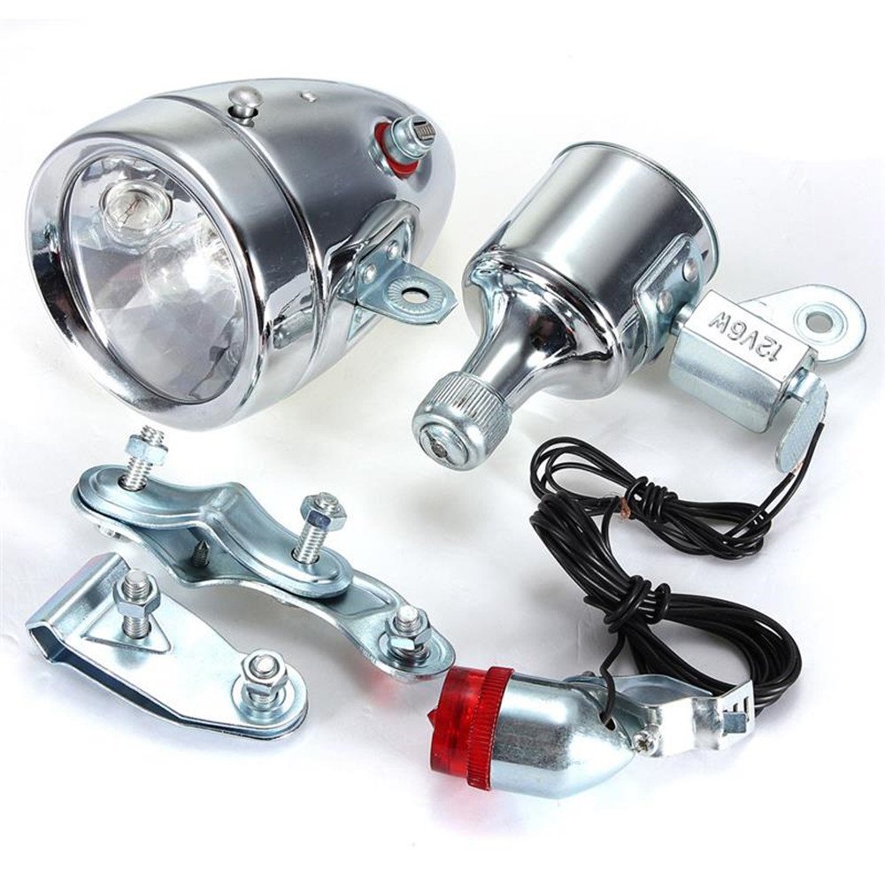 Picture of Cross-Border Hot Selling Bicycle Generator Modified Grinder Light Retro Headlight Tail Light 12V6W Bicycle Self-Generating