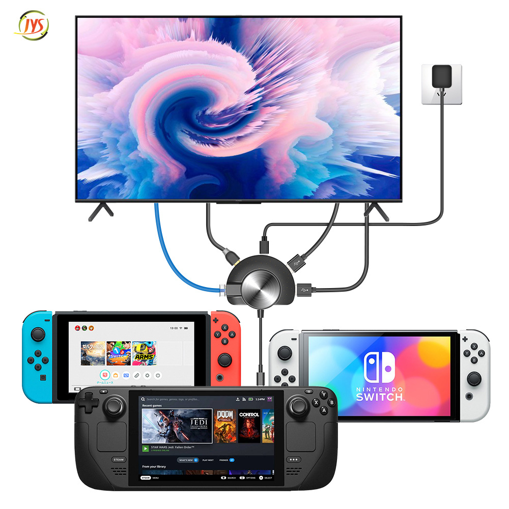 Picture of JYS Steam Deck/Switch OLED/Switch Universal TV projection screen converter with network port