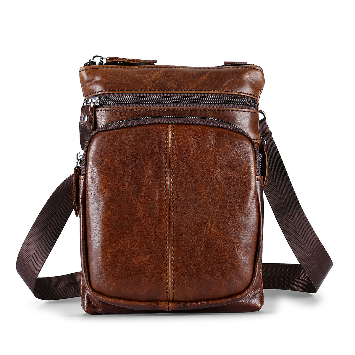 Picture of Cross-border New Men's Fashion Shoulder Bag Genuine Leather Business Casual Crossbody Bag Men's Retro Large Capacity Cowhide Satchel