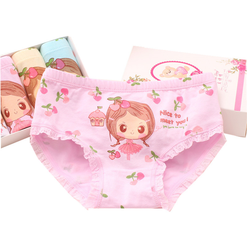 Picture of Children's underwear girls' fine shuttle cotton children's underwear boxers Primary School Baby children's underwear summer