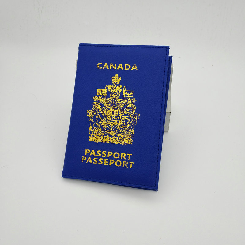 Picture of PU material open two-fold Canadian passport holder multi-color optional ID passport leather protective cover
