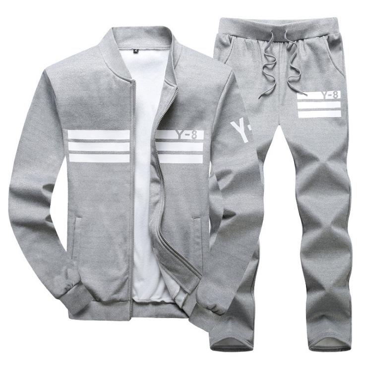 Picture of New Men's Casual Sports Sweater Suit Baseball Suit Loose Pants Two-piece Spring and Autumn Running Fitness Suit