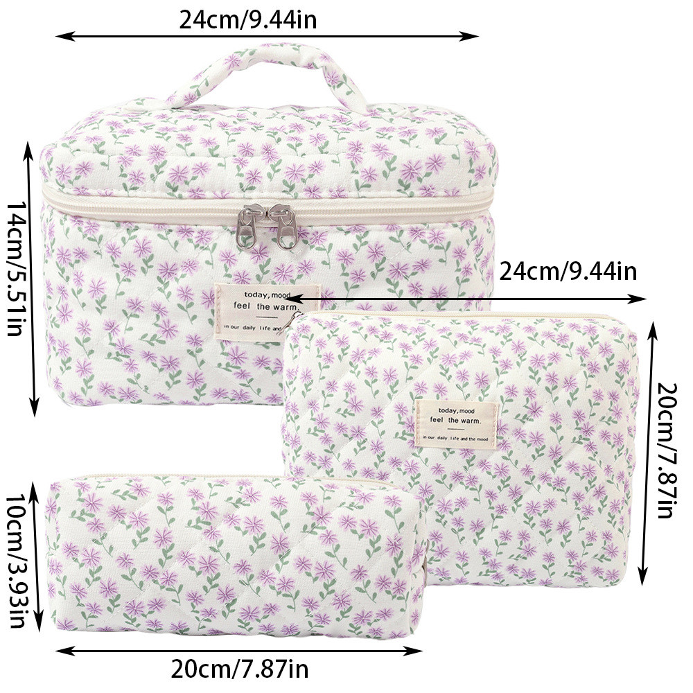 Picture of Cross-border Super New Cotton Cosmetic Bag Niche Portable Washes Storage Bag Floral Ins Cute Quilted