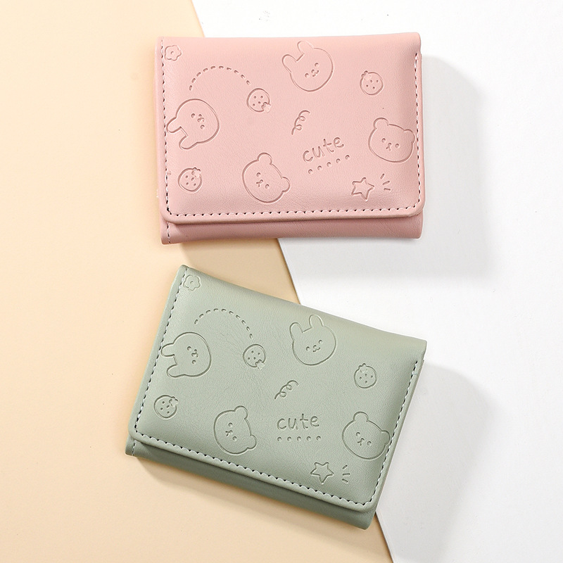 Picture of New Fashion Korean Style Short Women's Small Wallet Solid Color Ins Simple Multi Card Cute Student Change Card Bag