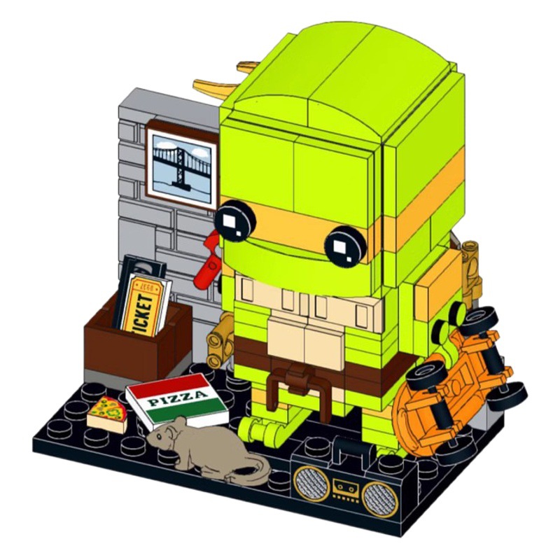 Compatible with Lego MOC-151457 building blocks suit Ninja Turtle square head combination puzzle boy birthday gift
