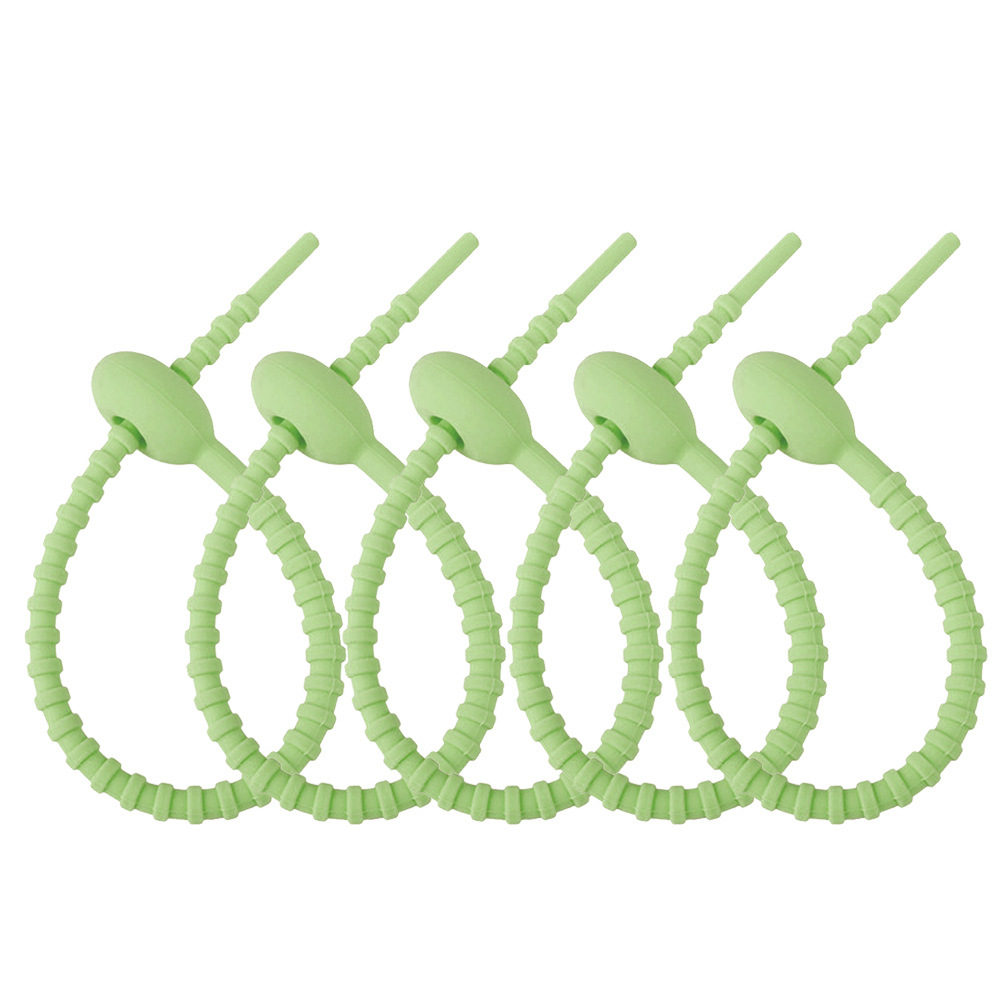 Picture of 215mm color silicone cable tie DIY jewelry pendant chattering blind box doll lanyard data cable storage winder