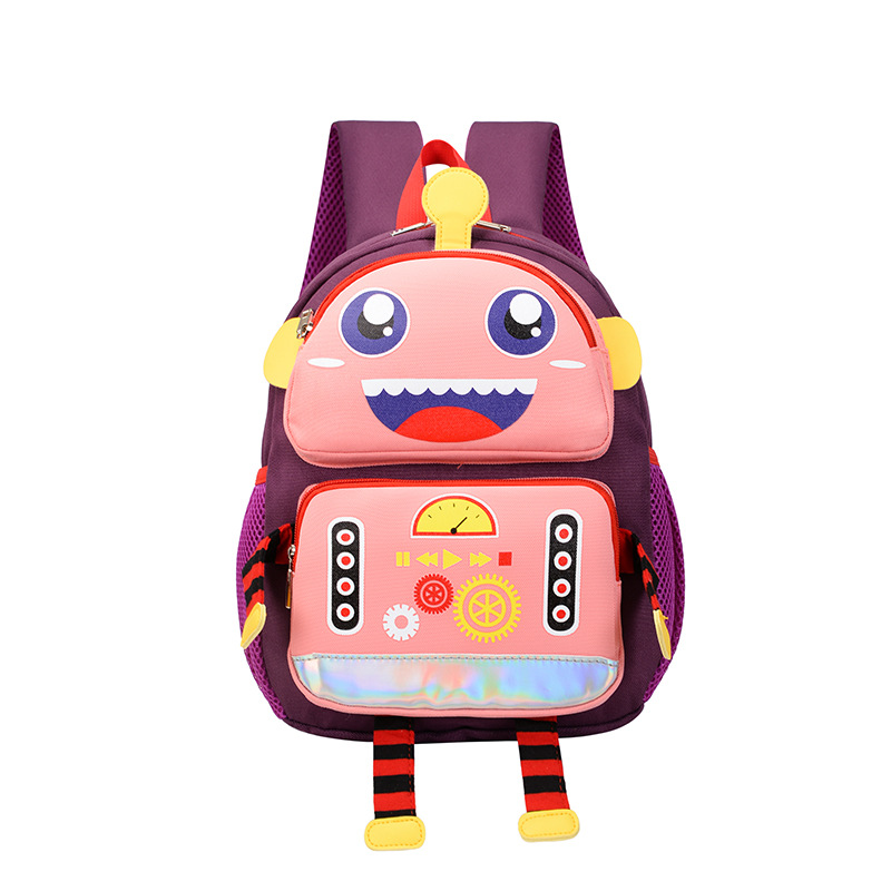 Picture of Children's trendy large-capacity schoolbag boys and girls kindergarten anti-loss bag 2-6 years old super cute robot schoolbag