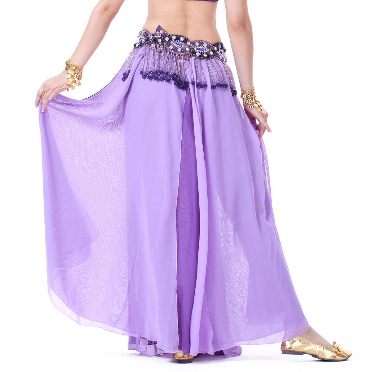 Picture of Double Split Chiffon Dress Belly Dance Sexy Dress Dance Dress Belly Dance Stage Performance Dress
