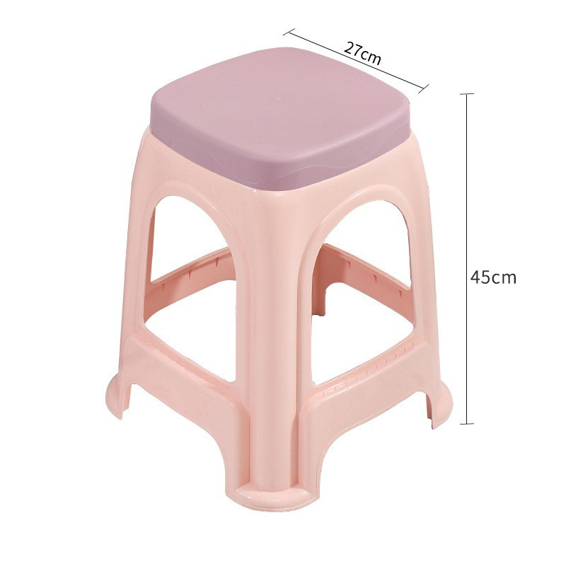 Picture of Thickened plastic stool household chair square stool plastic adult bench simple high stool stackable stool wholesale