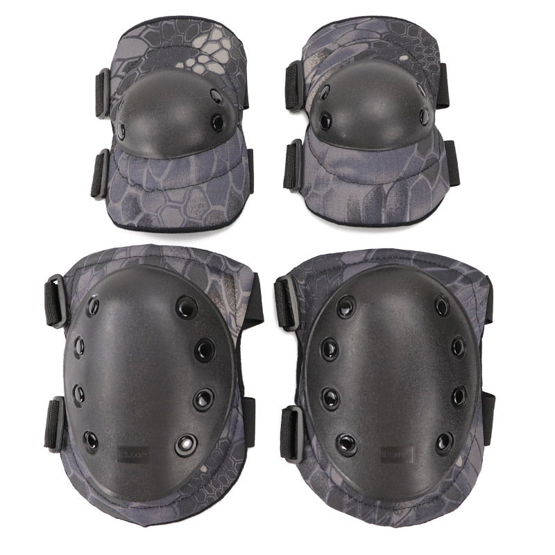 Cross-border supply 088 camouflage tactical knee pad riding protective gear suit military fans field supplies mountaineering four-piece set