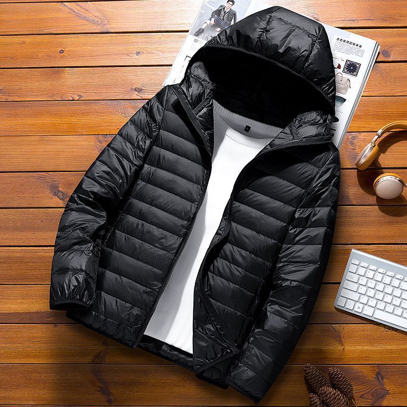 Picture of Autumn and Winter New Light Down Cotton-padded Jacket Men's Short Vertical Collar Hooded Casual Trendy Brand Couple Casual Cotton-padded Jacket