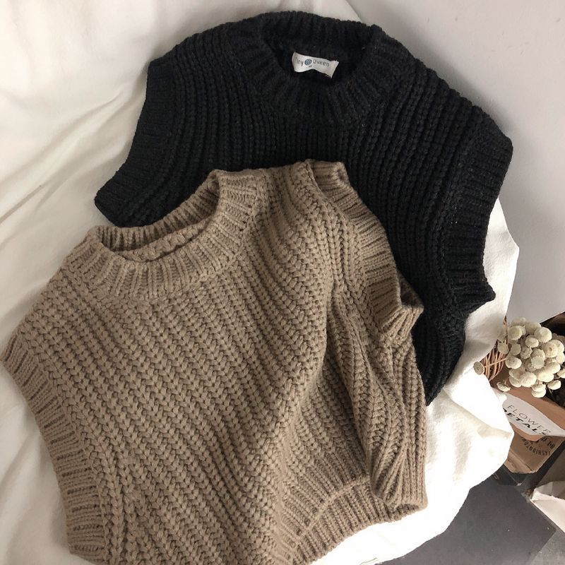 Picture of Artistic Mori South Korea children's thick stripe thickened wool vest pullover sweater boys and girls sleeveless vest fashion