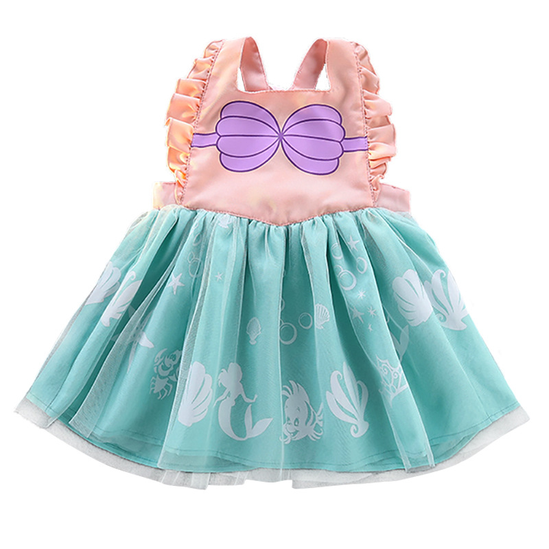 Picture of 2022 new bib apron newborn snow white ice and snow painting dining waterproof princess dress one-piece delivery