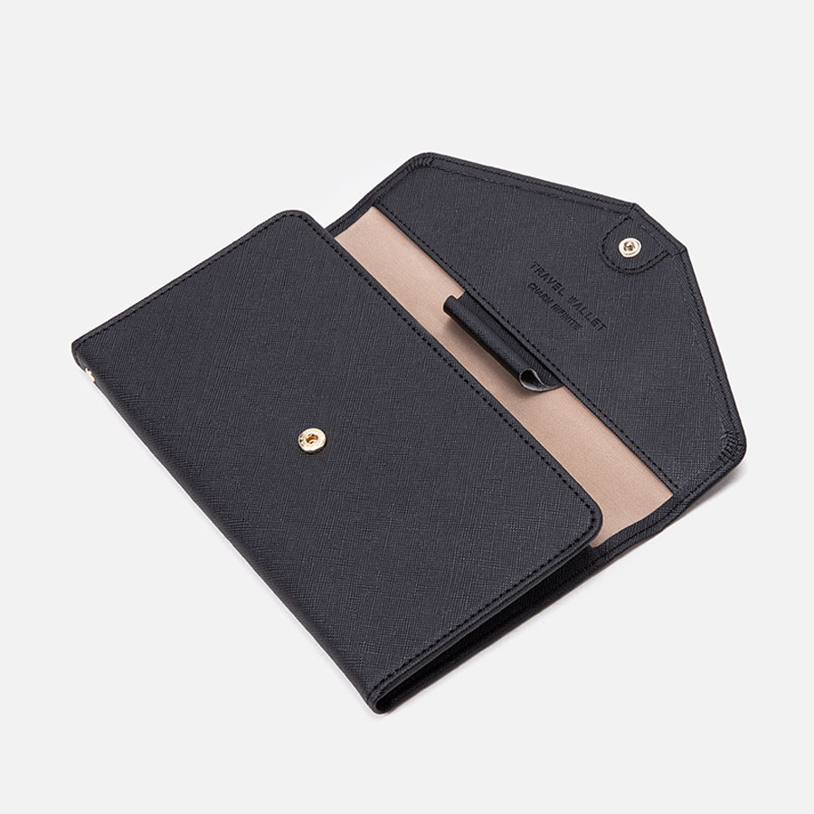 Picture of Cross-border Hot Sale New Three-fold Certificate Holder Multi-function RFID Multi-function Air Ticket Certificate Bag Travel Passbook Bag