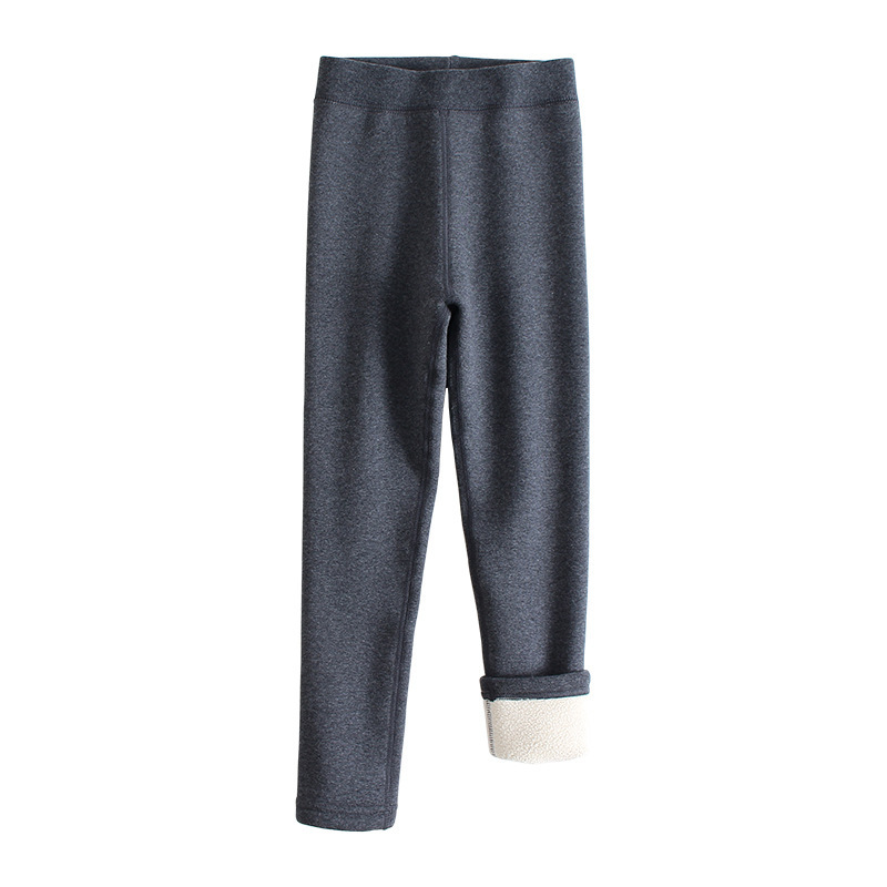 Picture of Girls' leggings fleece-lined thickened autumn and winter fleece-lined pants children's tights winter boneless solid color trousers outer wear