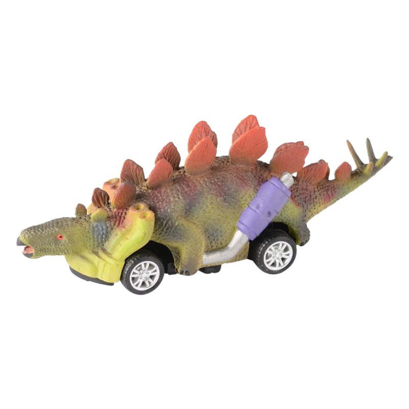 Cross-Border Dinosaur Model Toy Four-Wheel Pull-Back Car Dinosaur Simulation Toy Small Dinosaur Racing Children's Educational Toy