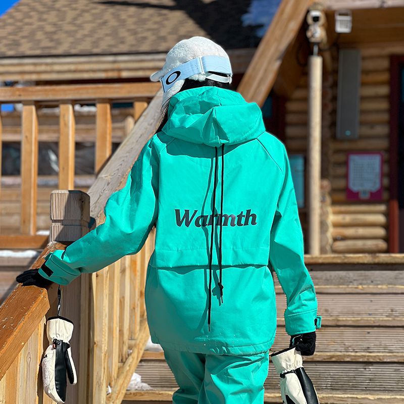 Picture of in stock Wholesale Snowboard Ski Suit Hooded Girls Bright Color Waterproof Warm fleece-lined Thickened Jacket Mountaineering Suit