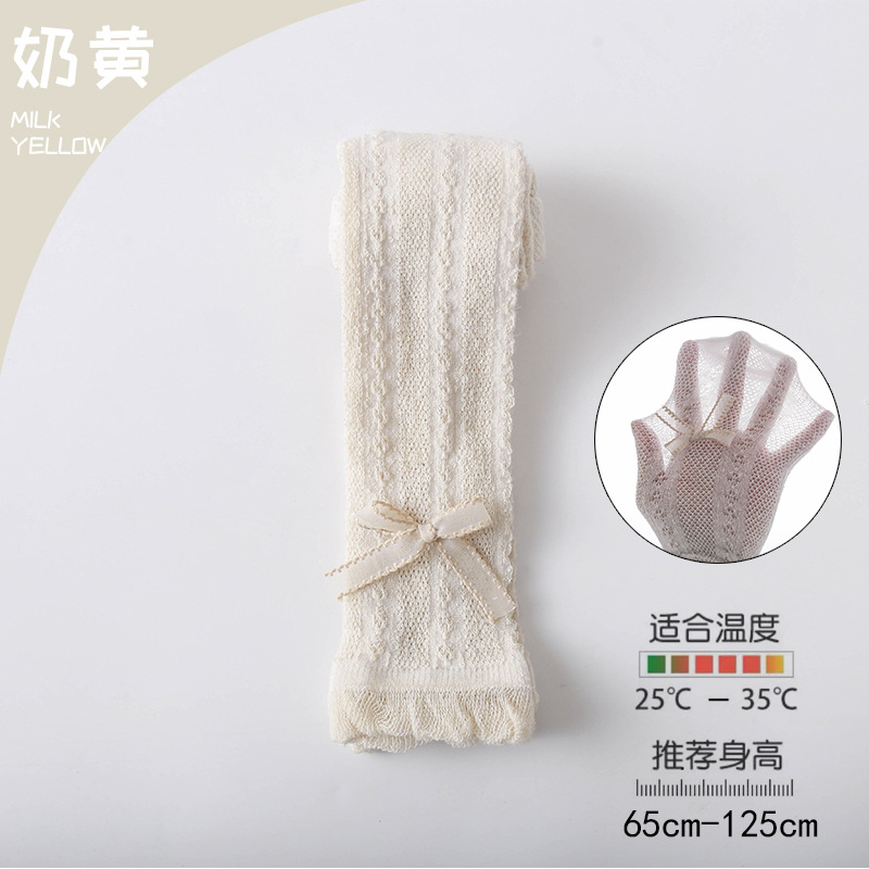 Picture of Girls' mesh leggings summer thin children's pantyhose solid color lace girls' cropped pants mosquito-proof socks wholesale