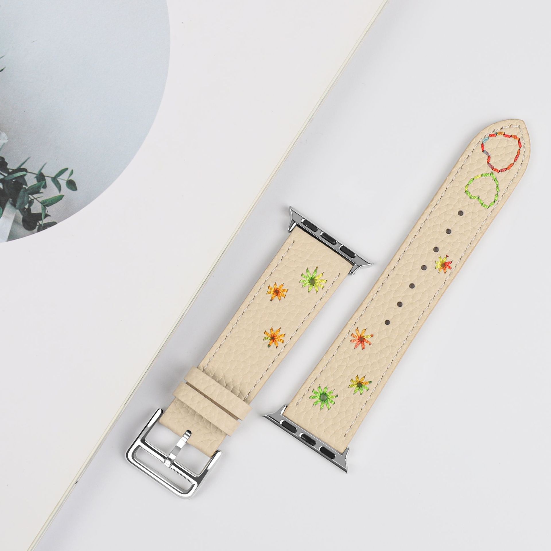 Picture of For Apple Watch Strap Leather Stitch appleiwatchs109ultra Litchi Pattern Watch Strap in stock