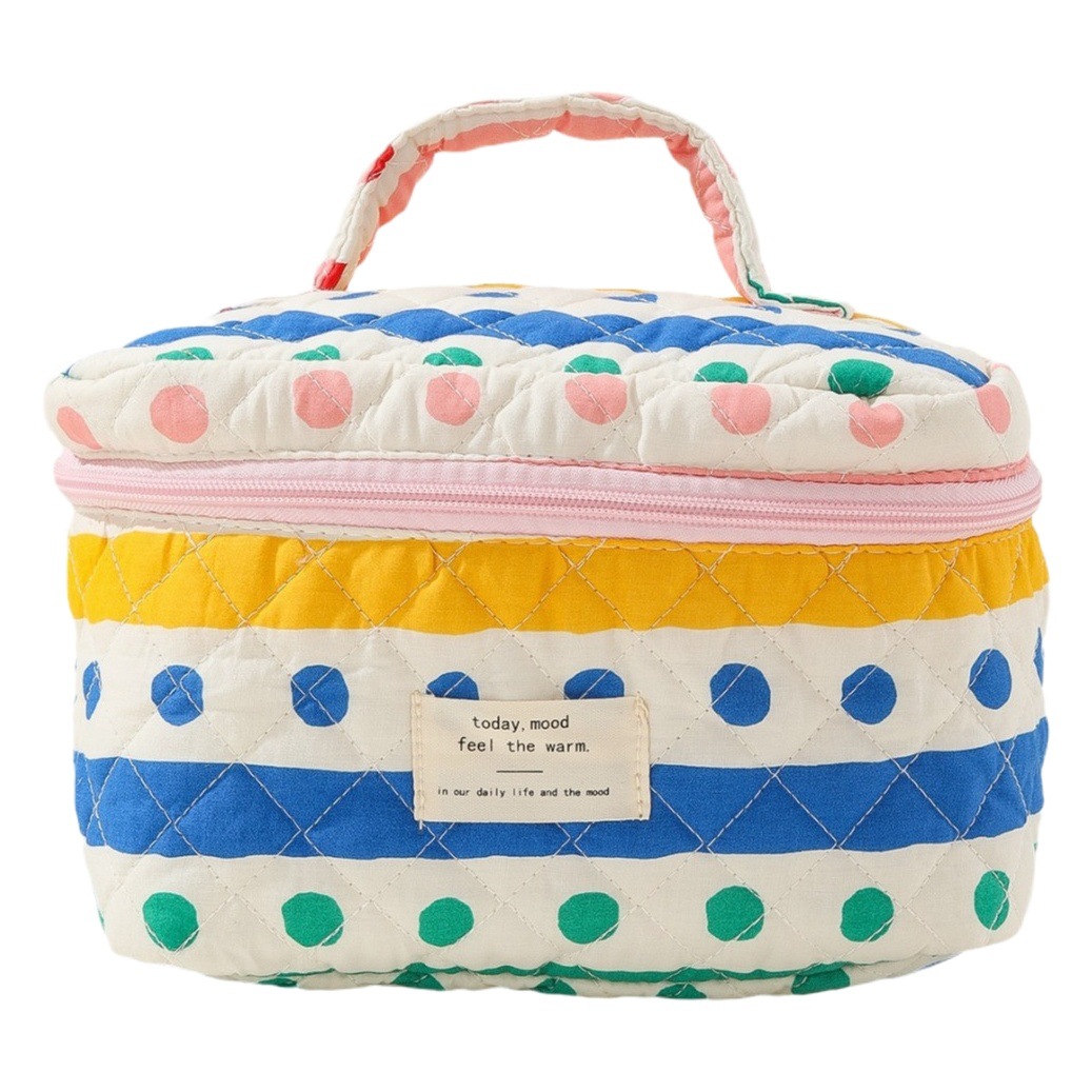 Cosmetic Bag high-looking large capacity fabric pencil case ins style Japanese wash bag skin care products pencil case storage bag