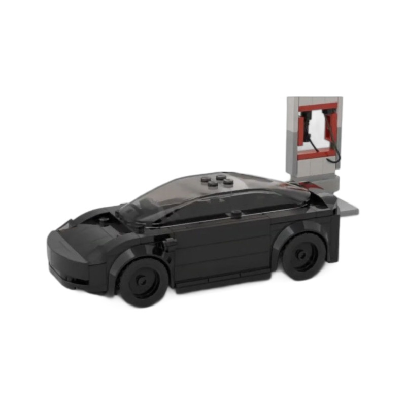 Picture of MOC blocks compatible with Lego small particles patchwork set sports car toy car Tesla Model 3