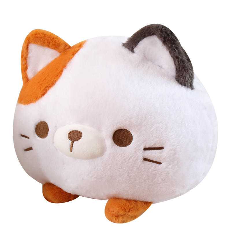 Picture of Bobby Bear Round Cute Soft Cute Three-color Cat Doll Rabbit Fur Pillow Doll Big Grip Doll Cross Border