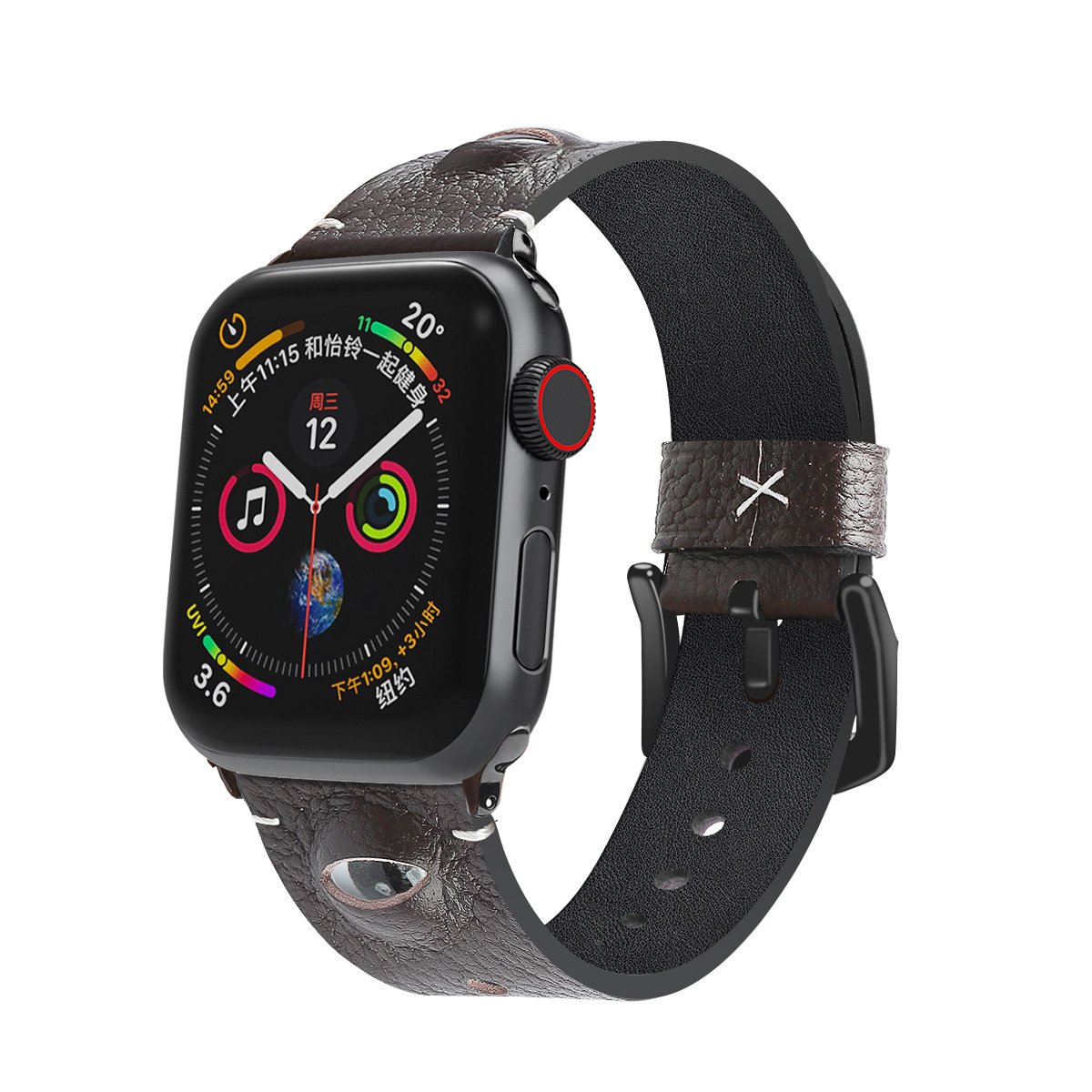 Picture of For Apple watchse983456 Apple Watch iwatch7 Top Layer Cowhide Eyes Leather Watch Strap